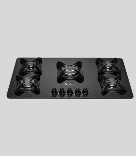 SAD005 Glass Built-in Gas Cooktop - 5-Burner with Central Wok Burner